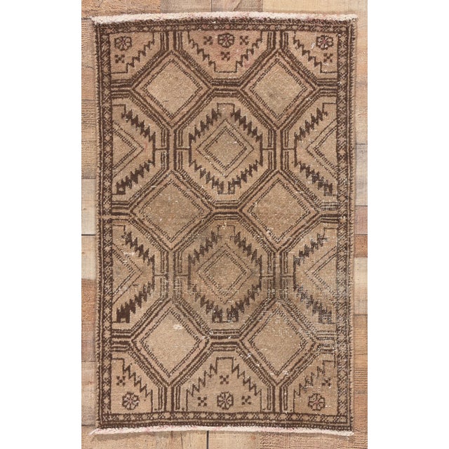 Early 20th Century Distressed Antique Persian Tabriz Rug, 01'09 X 02'09 For Sale - Image 9 of 10