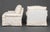 White Silk Damask Upholstered Easy Chairs, Pair For Sale In New York - Image 6 of 6