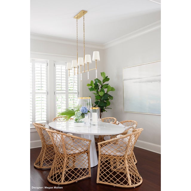 Worlds Away Matthew Izzo Home Jefferson Glossy White Lacquer Oval Pedestal Dining Table For Sale - Image 4 of 8