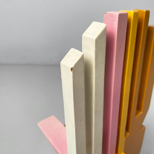 Pink Giacomo Balla, Portacarte Futur Balla Sculpture, 1980s, Wood For Sale - Image 8 of 18