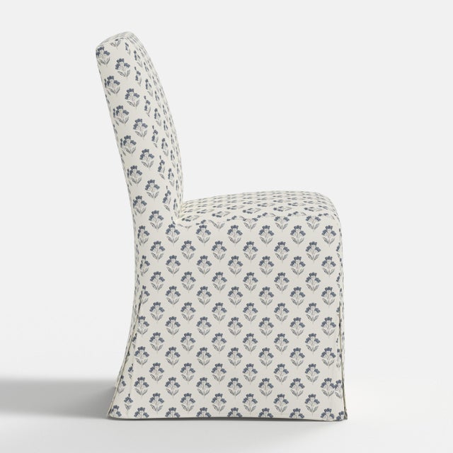 Slipcover for Stoffer Home x Cloth & Company for Lindy Slipcover Dining Chair in Francie Floral Blue For Sale In Chicago - Image 6 of 7