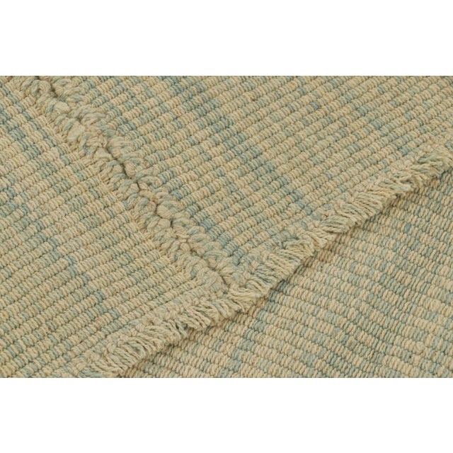 Textile Rug & Kilim’s Contemporary Kilim in Blue and Cream White Textural Stripes For Sale - Image 7 of 7