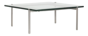 PK61 Coffee Table in Glass and Metal by Poul Kjaerholm for Fritz Hansen, Denmark, 1956