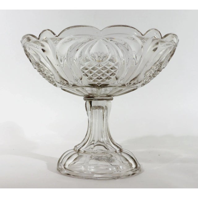 Mid 19th Century Pressed Glass Compote With Pineapple Pattern, Attributed to the Boston & Sandwich Glass Company For Sale - Image 5 of 11