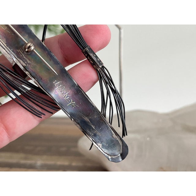 Mid 20th Century Mid 20th Century Jeff Storey Native American Sterling Silver Brooch Sculpture with Quartz Point For Sale - Image 5 of 12