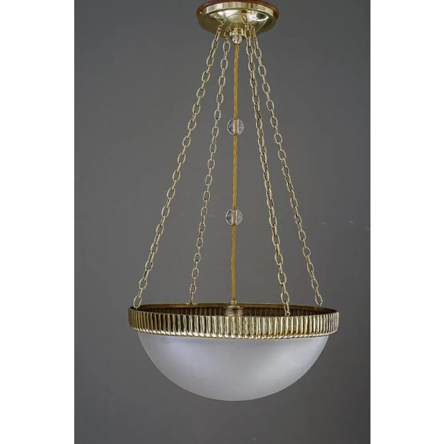 Chandelier with Original Glass Shade Vienna from Otto Prutscher, 1908 For Sale - Image 12 of 12