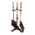 Mid Century Modern Black and Gold Iron and Brass Fireplace Tool Set For Sale
