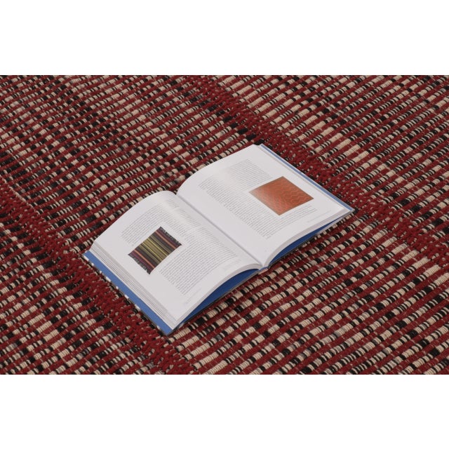 Rug & Kilim's Contemporary Kilim, Red and Beige with Black Textural Stripes For Sale - Image 9 of 10