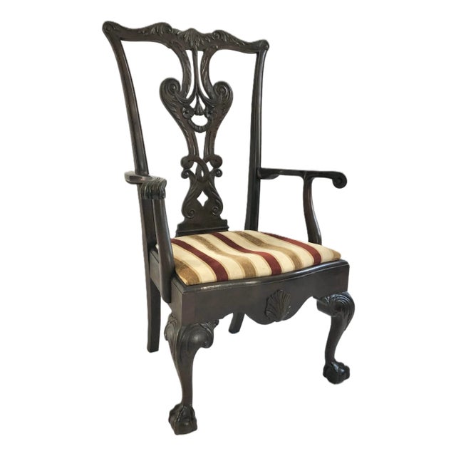 Late 19th Century Overscaled American Chippendale Portrait Chair For Sale