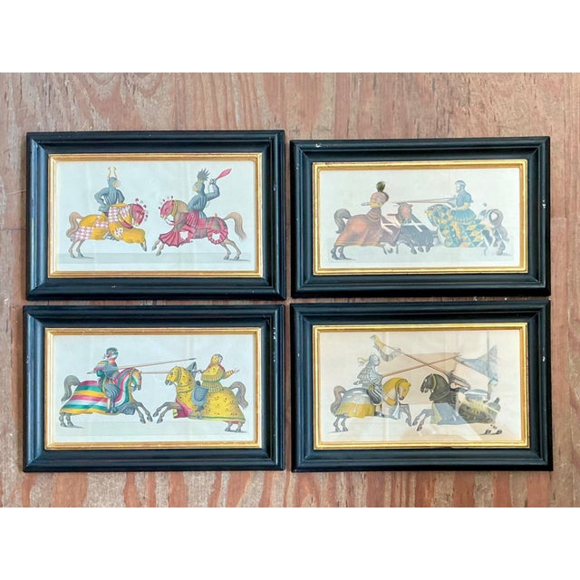 Vintage Medieval Knight Prints in Black Frames - Set of 4 For Sale - Image 4 of 12
