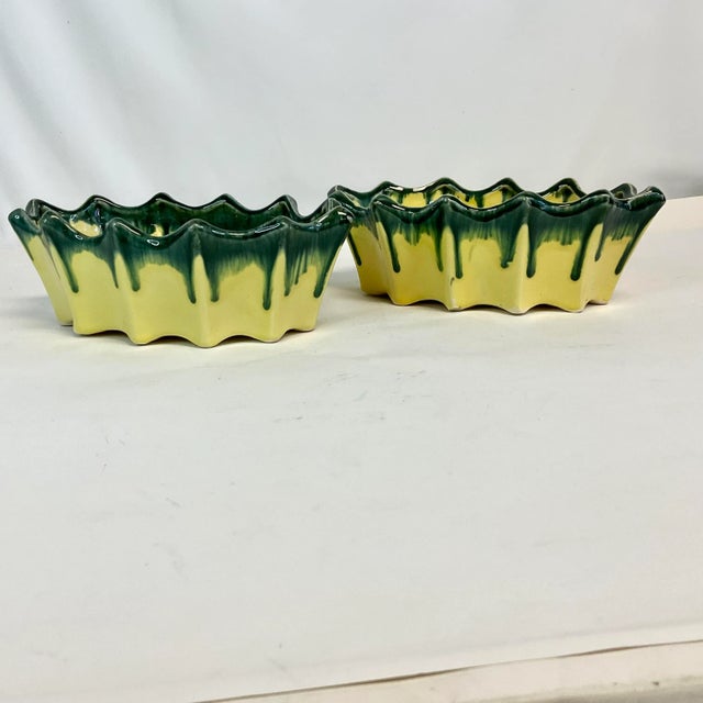 1940s 1940s Vintage Boho Chic Americana Drip Glazed Oval Planters by McCoy - A Pair For Sale - Image 5 of 12