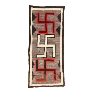 Antique Crystal Whirling Log Navajo-Style Rug - 03'04 X 07'10