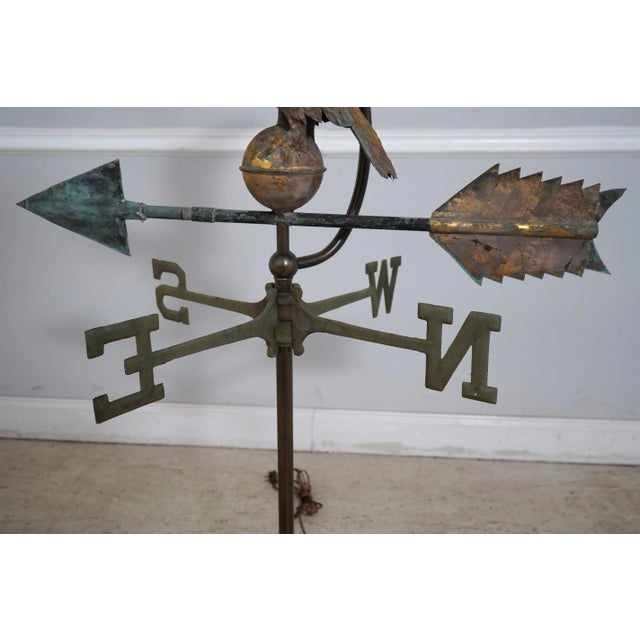 Vintage Brass & Zinc Weather Vane Converted to Lamp For Sale - Image 12 of 12