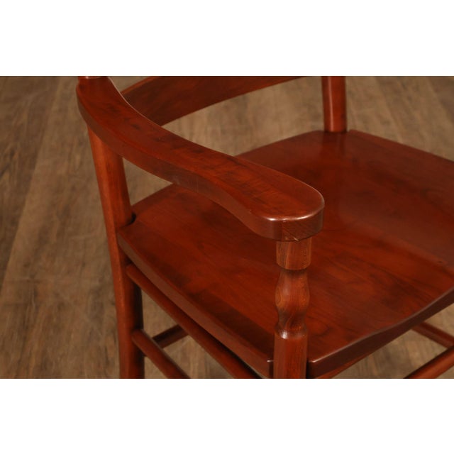 Wood The Keystone Collection Set of Four Solid Cherry Ladder Back Dining Chairs For Sale - Image 7 of 18