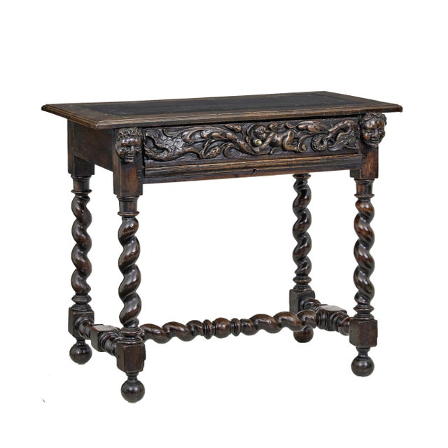 Early 19th Century Flemish Carved Walnut Side Table, 1820s For Sale - Image 10 of 10
