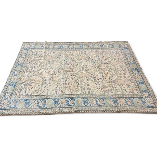 Antique Malayer Rug 4x6 | Delicate Floral Garden With Birds For Sale - Image 4 of 5