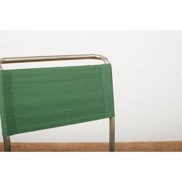 B5 / B40 Chair in Chrome-Plated Tubular Steel with Green Fabric Seat by Marcel Breuer for Tecta, 1980s For Sale - Image 9 of 14