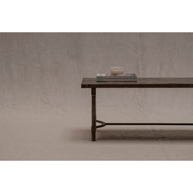 Mid-Century French Slate and Iron Coffee Table, 1960s For Sale - Image 6 of 11