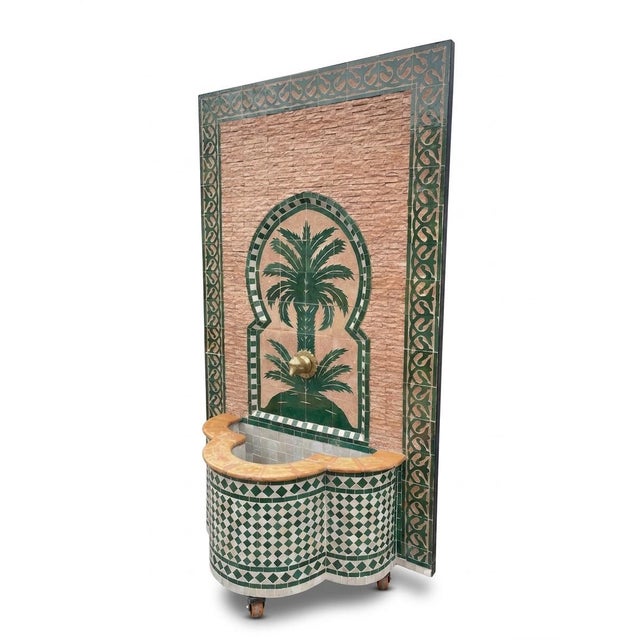 2000 - 2009 Vintage Handcrafted Marrakech Zellij Tile Wall Fountain For Sale - Image 5 of 7