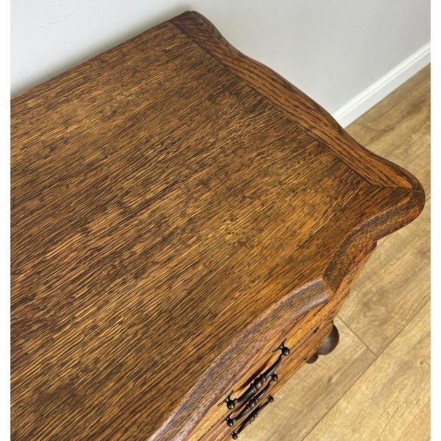 Vintage French Louis Carved Oak Chest of 3 Drawers For Sale - Image 11 of 13