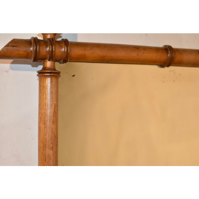 Circa 1920 French Cherry Faux Bamboo Mirror For Sale - Image 9 of 10