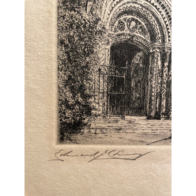 Edward Joseph Cherry (1886-1960) "University College Portal, University of Toronto" thing on paper, pencil signed lower...