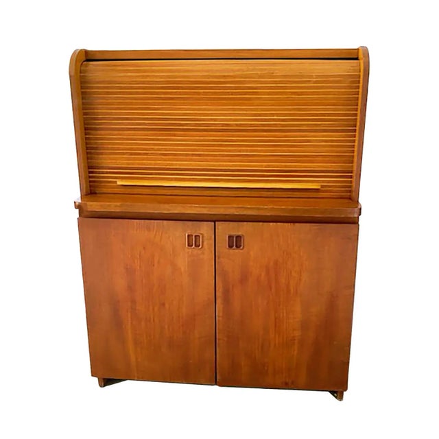 Swedish Mid Century Modern Teak RollTop Desk by Egon Ostergaard Chairish