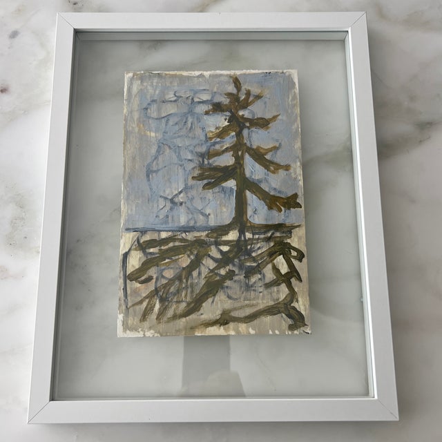 Contemporary Framed Mixed Media Landscape Painting