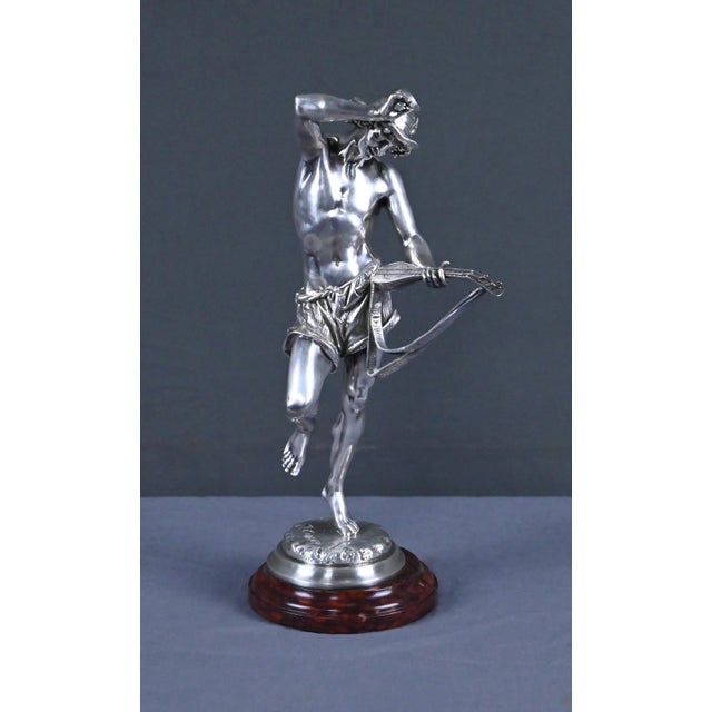 A. Carrier, The Neapolitan Mandolin Player, Late 19th Century, Silvered Bronze For Sale - Image 5 of 18