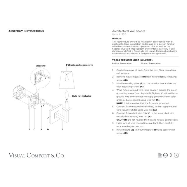 Visual Comfort Studio VC for Visual Comfort Signature Architectural Wall Sconce in Brushed Steel with Square Linen Shade For Sale - Image 4 of 5