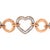10K Rose Gold over .925 Sterling Silver 1/10 Cttw Round-Cut Diamond Heart Link Adjustable Bolo Bracelet For Sale - Image 4 of 7