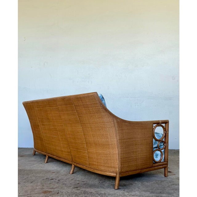 Vintage McGuire Rattan Rings Sofa in Peter Fasano for John Roselli “Sconset” For Sale - Image 9 of 12