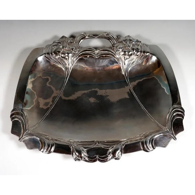Art Nouveau Viennese Silver Server with Floral Decoration, 1900s For Sale - Image 3 of 8