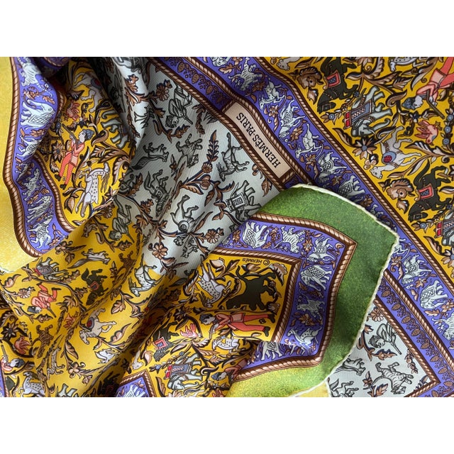 Late 20th Century HERMES CHASSE en INDE Silk scarf Duchene Michel 2008 For Sale - Image 5 of 13