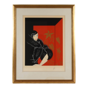 Framed Signed Erté "Furs" Limited-Edition Serigraph