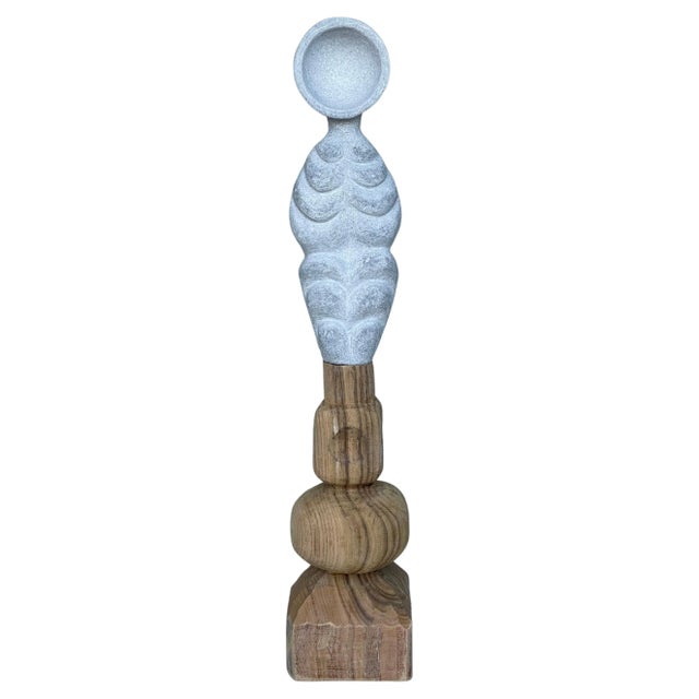 Echo on Wood Hand Carved Marble Sculpture by Tom Von Kaenel For Sale - Image 6 of 6