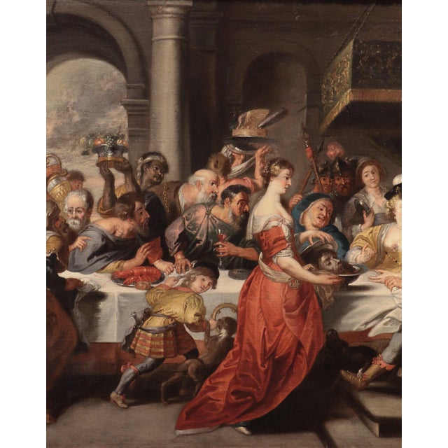 Workshop of Peter Paul Rubens, Banquet of Herod, 1650, Oil on Canvas For Sale - Image 4 of 15