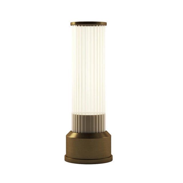 CANDLESTICK Rechargeable Cordless LED Table Lamp, 3-Levels Brightness Touch Sensor Control, Brushed Brass For Sale In Charleston - Image 6 of 14