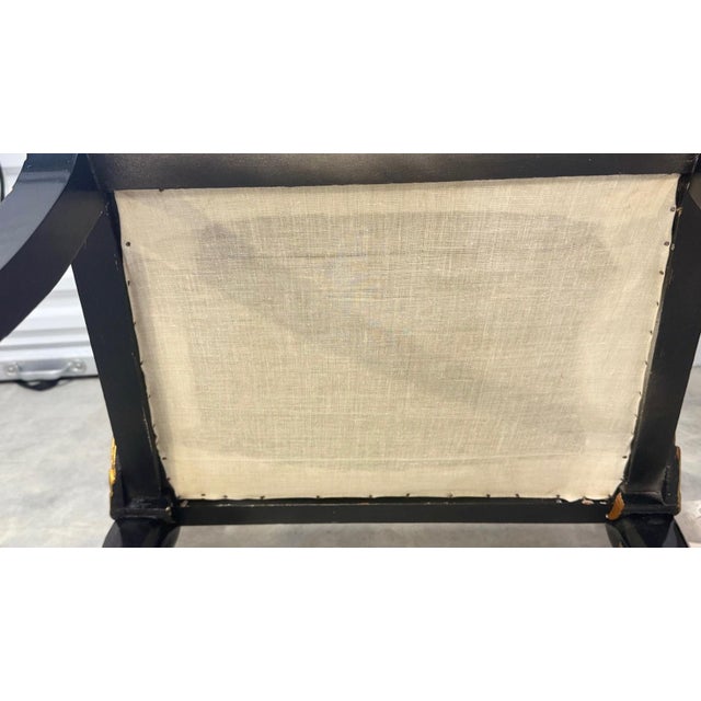 Black 1960s Pair of Italian Hollywood Regency Empire-Style Black & Gold Lion-Head Armchairs For Sale - Image 8 of 11