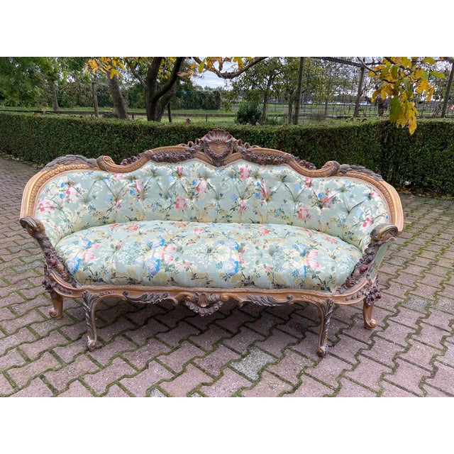 Louis XVI Style Sofa in Green For Sale - Image 13 of 13