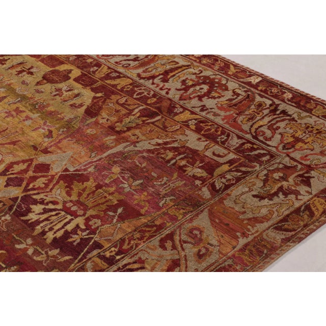 Contemporary Rug & Kilim’s Modern Classics Rug in Gold and Crimson Traditional Floral Patterns For Sale - Image 3 of 8