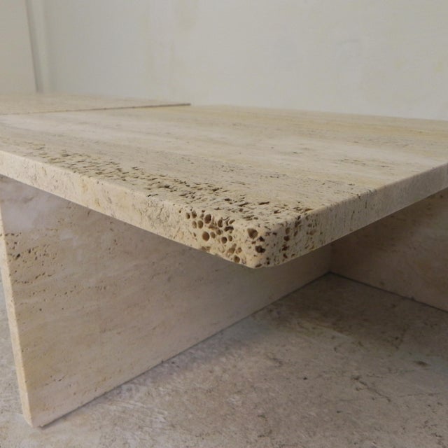 Beige Vintage Travertine Coffee Tables, 1970s, Set of 2 For Sale - Image 8 of 18