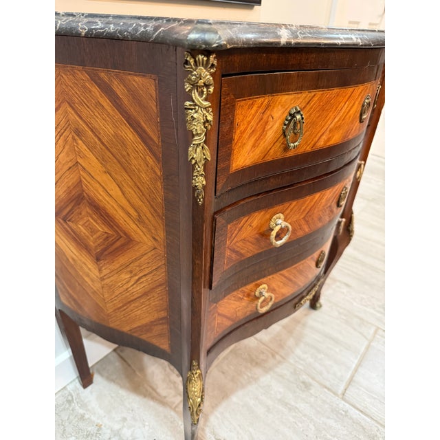 French Louis XV Transitional Fruitwood Commode For Sale - Image 12 of 15