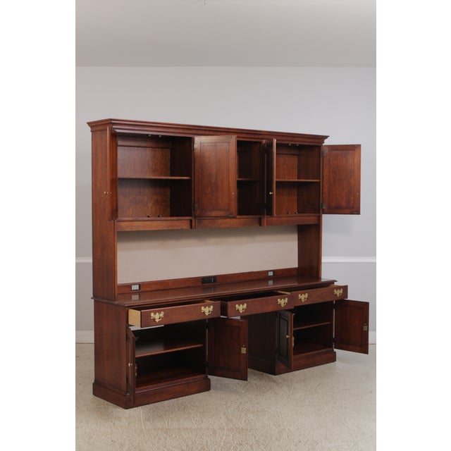 Statton Furniture Statton Large Cherry Workspace Desk W. Hutch For Sale - Image 4 of 18