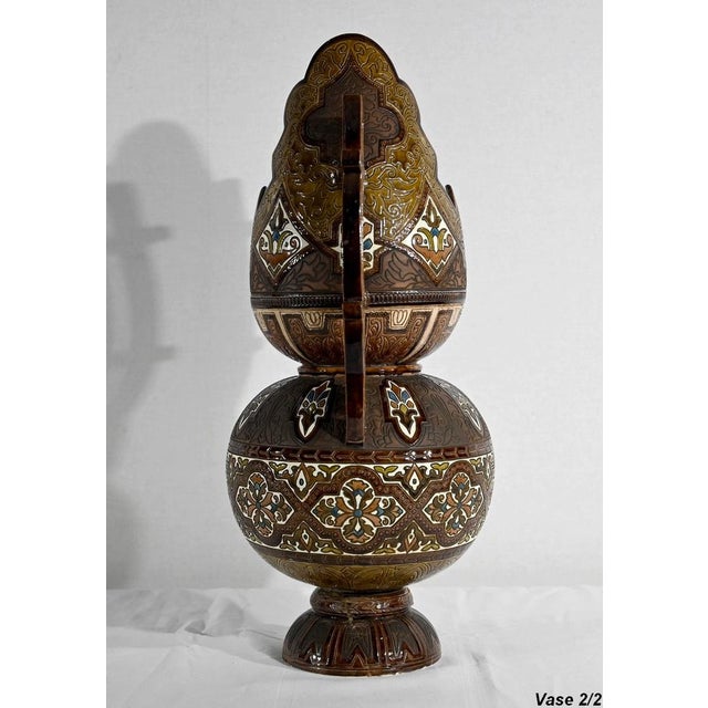 Cloisonné Ceramic Vases, 1890s, Set of 2 For Sale - Image 16 of 18