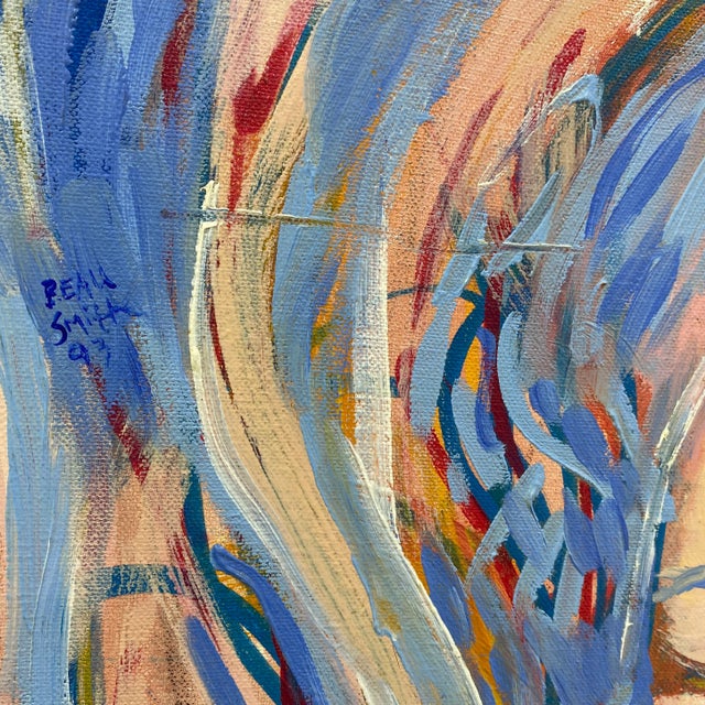 Vintage Abstract Colorful Nude Painting For Sale - Image 4 of 4