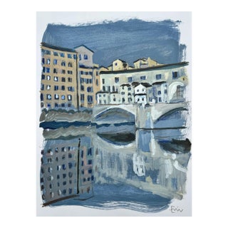 Ponte Vecchio at Night II, Acrylic Painting For Sale
