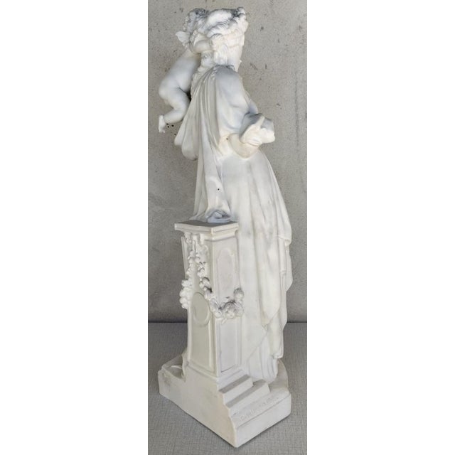 French Original Biscuit Porcelain Figure “Venus With Cupid” – A. E. Carrier-Belleuse, C1870. For Sale - Image 3 of 10