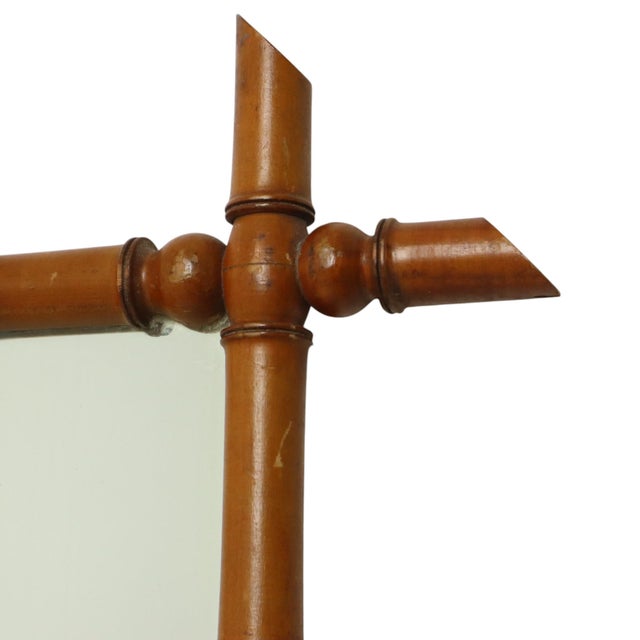 Chinoiserie Faux Bamboo Mirror in Wood For Sale - Image 10 of 17