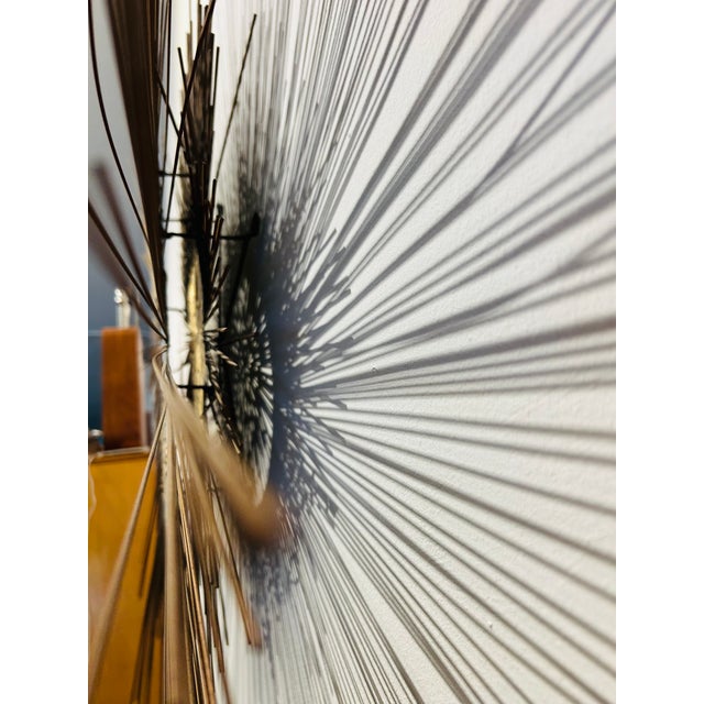 Metal Brutalist 1960s Monumental Sunburst Wall Sculpture Attributed to William & Bruce Friedle New York MCM For Sale - Image 7 of 9